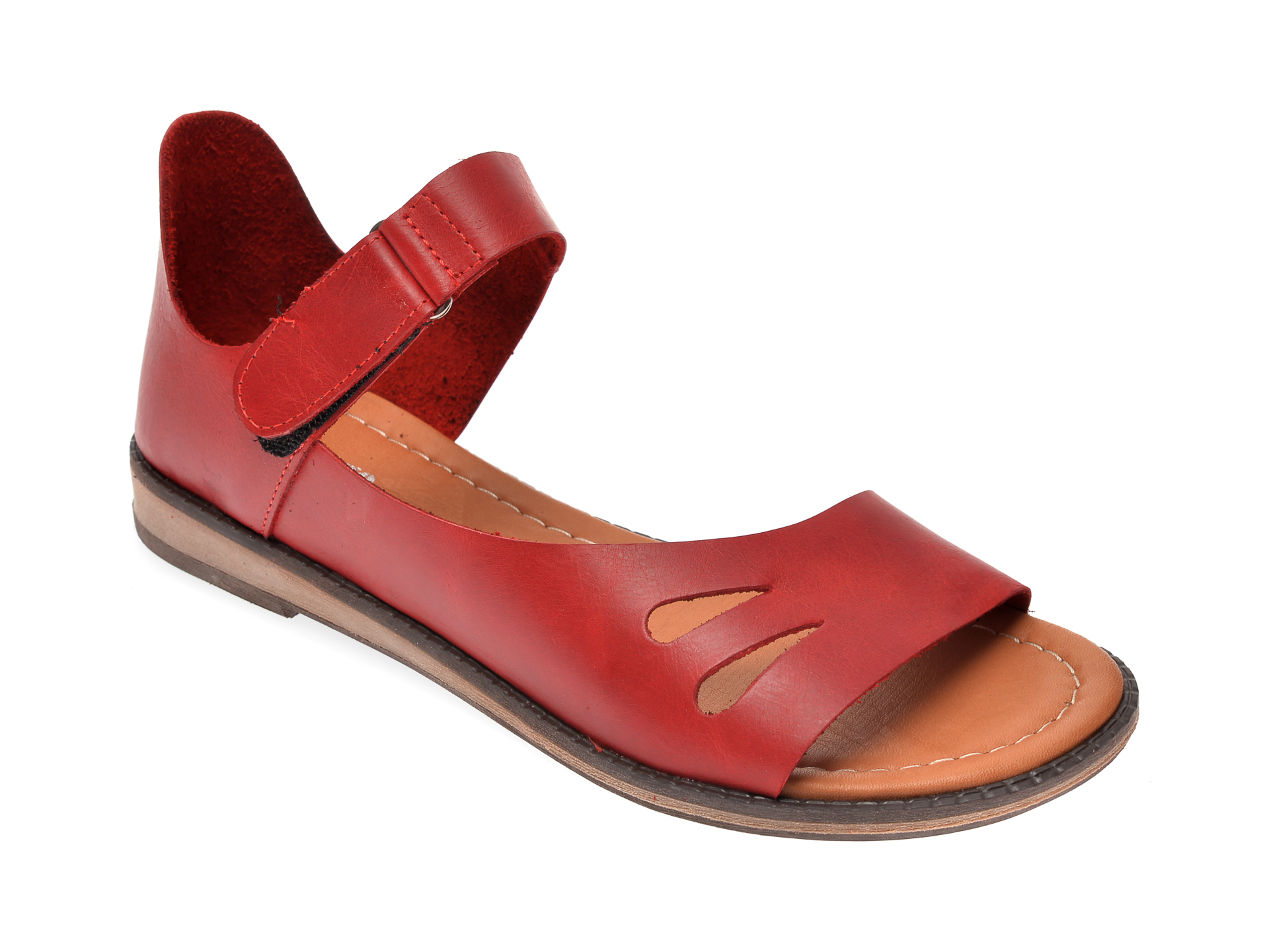 Sandale IMAGE rosii, 118, din piele naturala