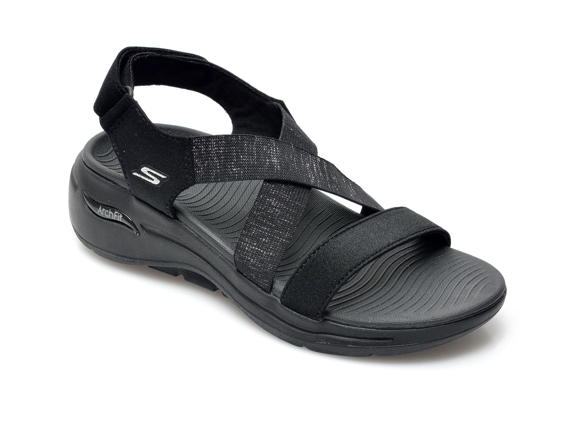 Sandale SKECHERS negre, Go Walk Arch Fit, din material textil