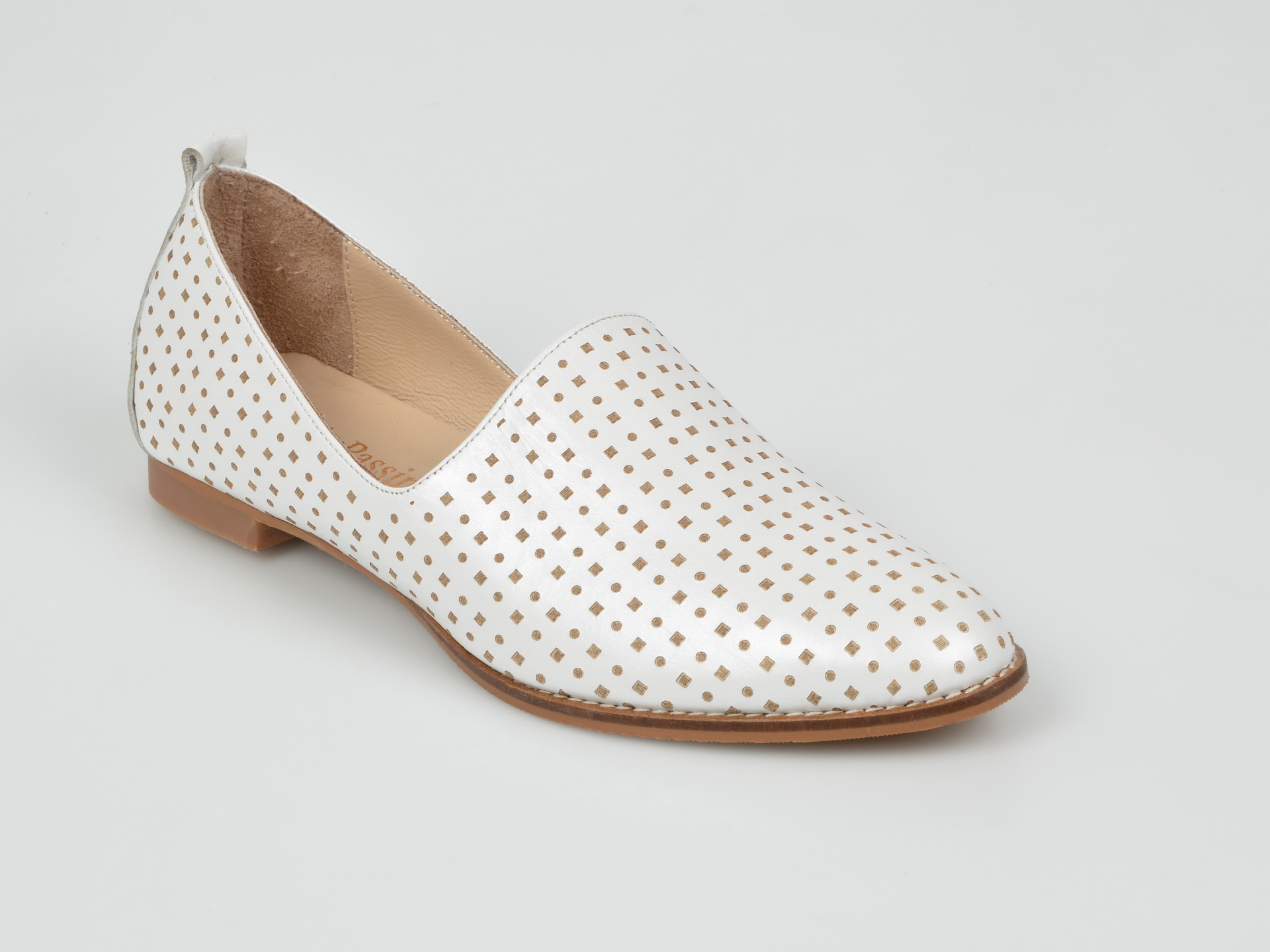Pantofi FLAVIA PASSINI albi, Dl678, din piele naturala