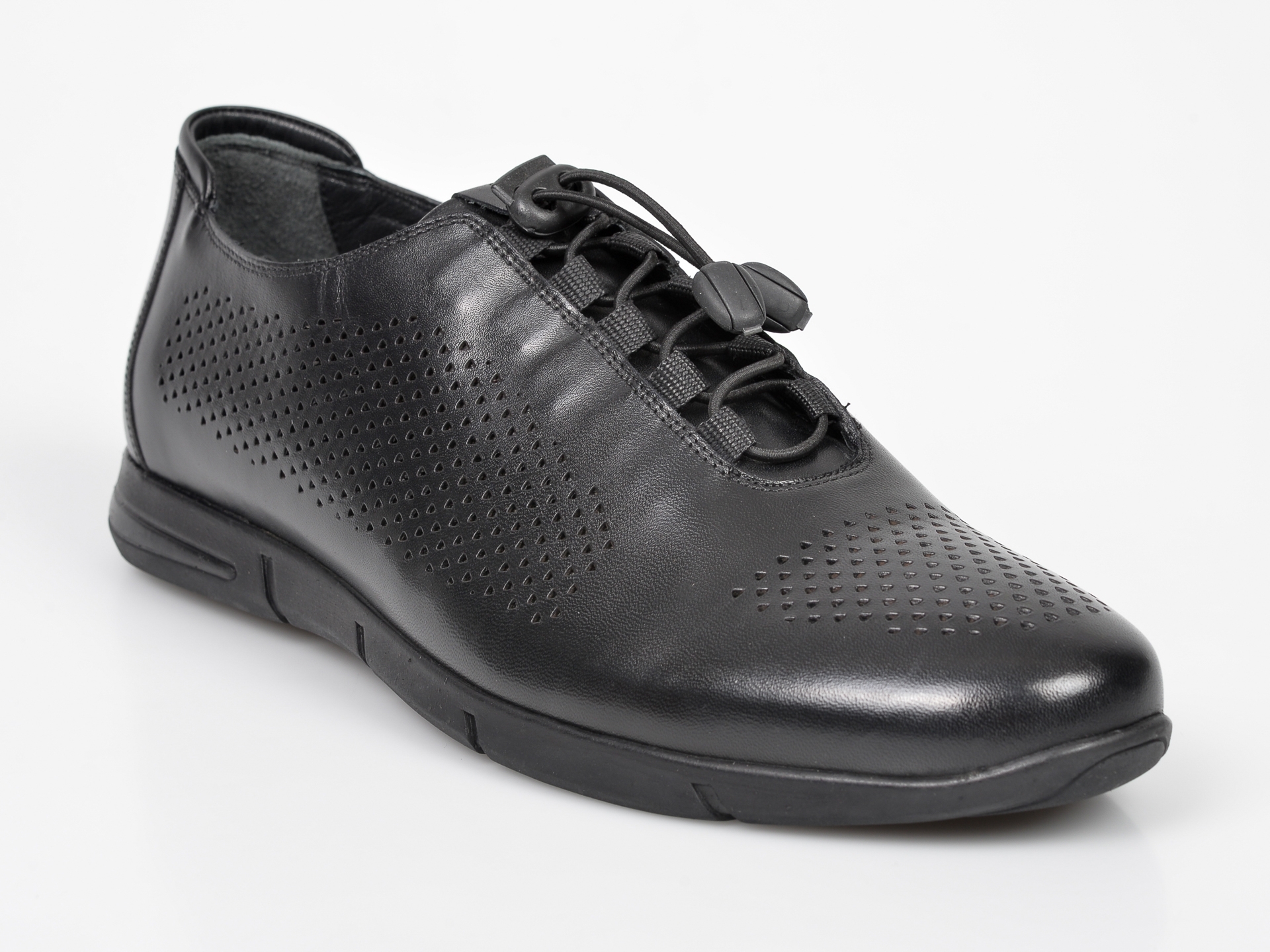 Pantofi OTTER negre, 19037, din piele naturala